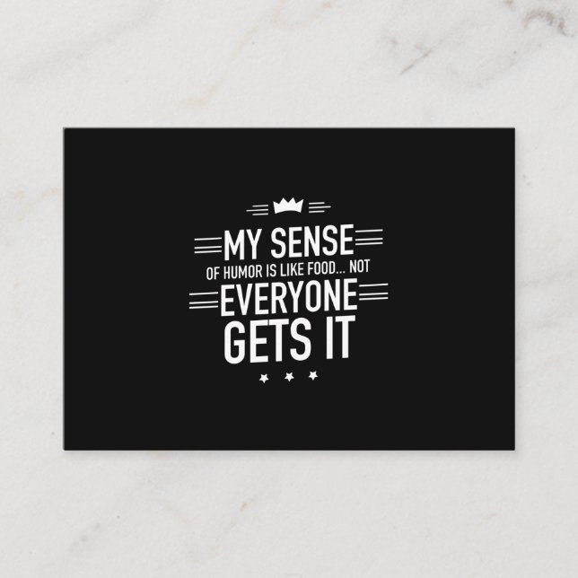 Mein Gefühl von Spaß ist wie Essen witzige Zitate  Visitenkarte (Vorderseite)