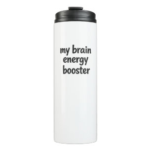 Mein Gehirn-Energie-Booster Lustiger Kaffeebecher Thermosbecher