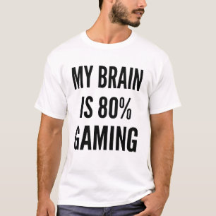 Mein Gehirn ist 80% Gaming Lustiger Gamer T-Shirt