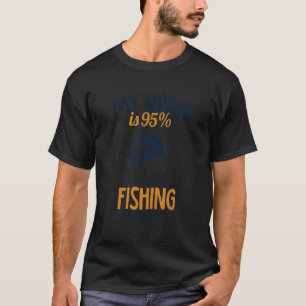 Mein Gehirn ist 95 Angelsport Tiefsee Fliegenfisch T-Shirt