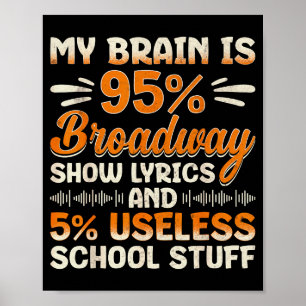 Mein Gehirn ist 95% Broadway-Lyrics-Nerd Musicalth Poster