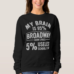 Mein Gehirn ist 95 Broadway Texte Fun Drama Schaus Sweatshirt