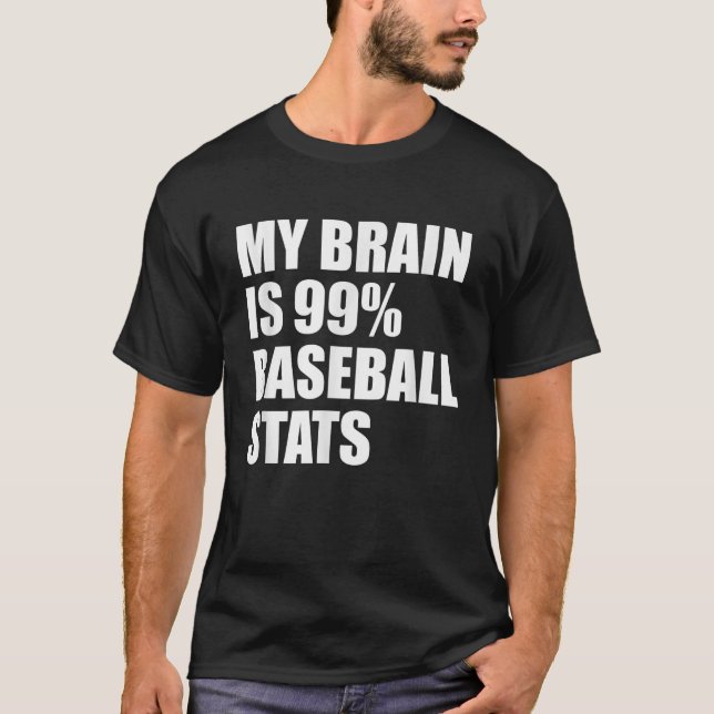 Mein Gehirn ist 99 Baseball Stats Coach Catcher Pi T-Shirt (Vorderseite)
