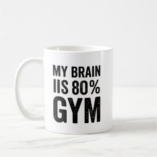 Mein Gehirn ist zu 80% Gym Lustige Fitness Kaffeetasse