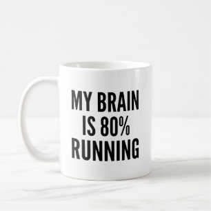 Mein Gehirn läuft zu 80% lustiger Läufer Kaffeetasse