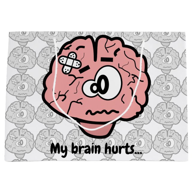 Mein Gehirn tut weh Große Geschenktüte (Vorderseite)