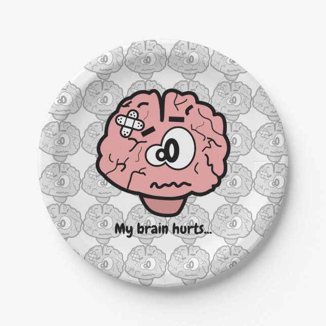 Mein Gehirn tut weh Pappteller (Vorderseite)