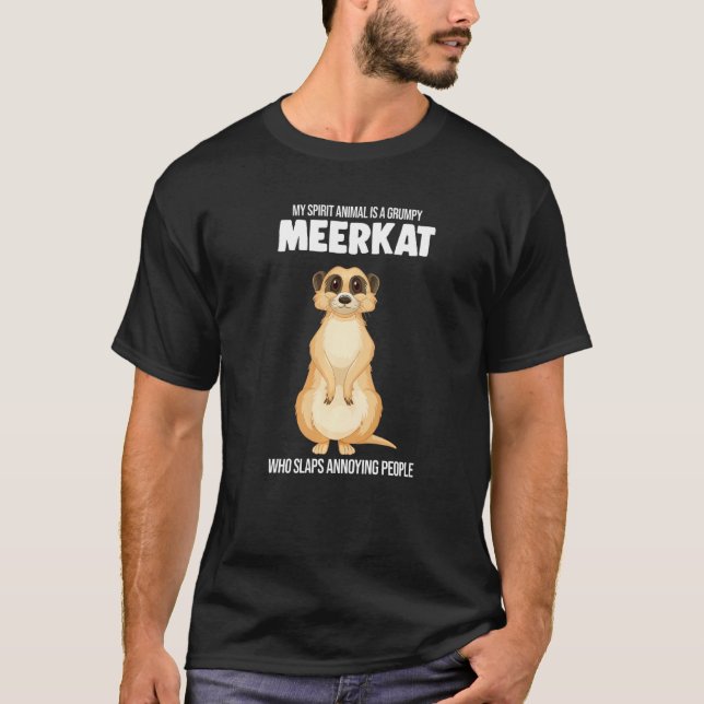 Mein Geist ist ein gruseliges Meerkat Meerkats T-Shirt (Vorderseite)