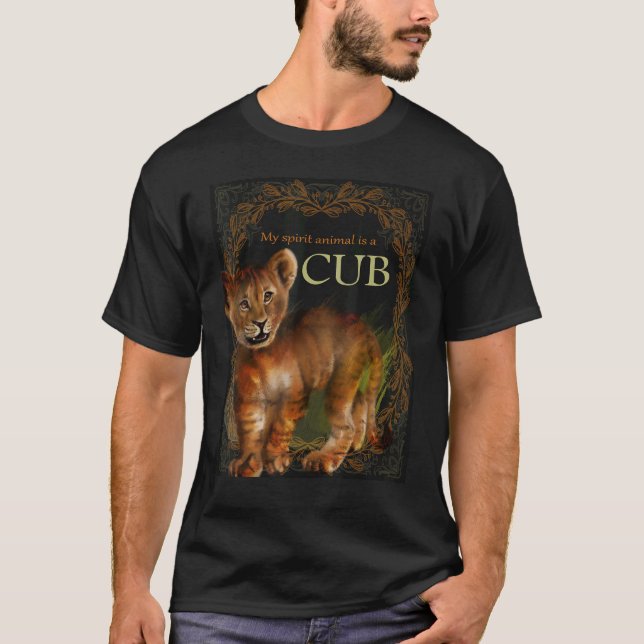 Mein Geist Tier ist ein Cub Wildlife Safari Zoolog T-Shirt (Vorderseite)