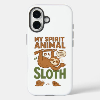 Mein Geist Tier ist ein Faultier iPhone 16 Hülle