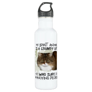 Mein Geist Tier ist ein Katze Tier Zitate Geschenk Edelstahlflasche