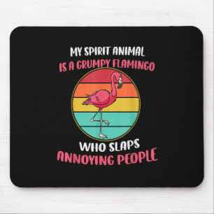 Mein Geist Tier ist gruselig Flamingo Mousepad