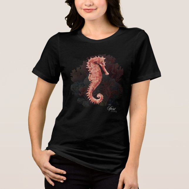 Mein Geist Tier - Seepferd Tri-Blend Shirt (Vorderseite)