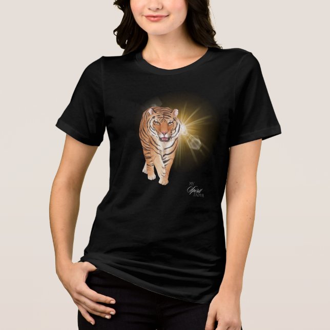 Mein Geist Tier - Tiger Tri-Blend Shirt (Vorderseite)