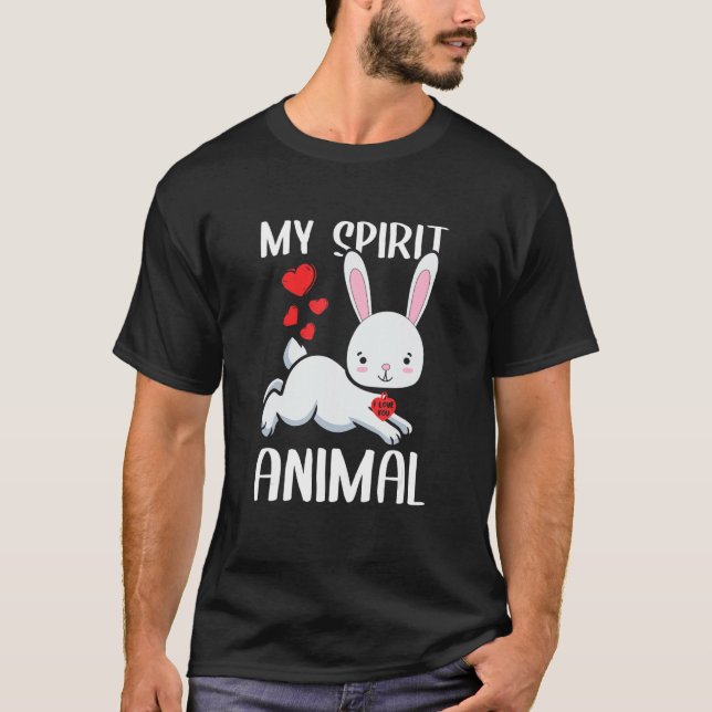 Mein Geist Tierkaninchen I Liebe Sie Herzchen Vale T-Shirt (Vorderseite)