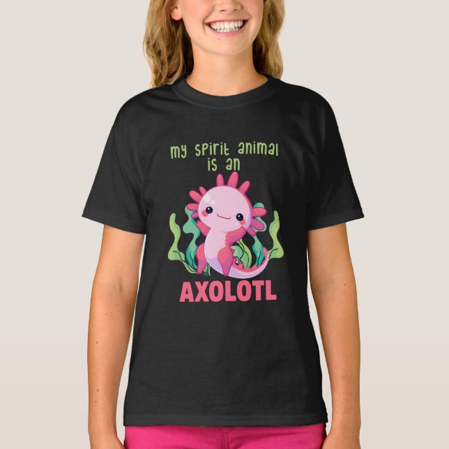 Mein Geisttier ist ein Axolotl T-Shirt (Vorderseite)