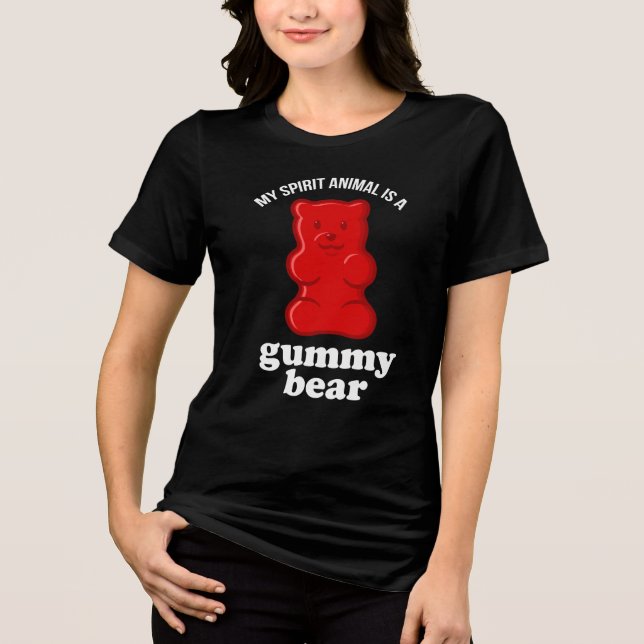 Mein Geisttier ist ein gummibrauner Bär, der lusti Tri-Blend Shirt (Vorderseite)
