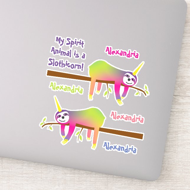 Mein Geisttier ist ein Slothicorn Aufkleber (Detail)
