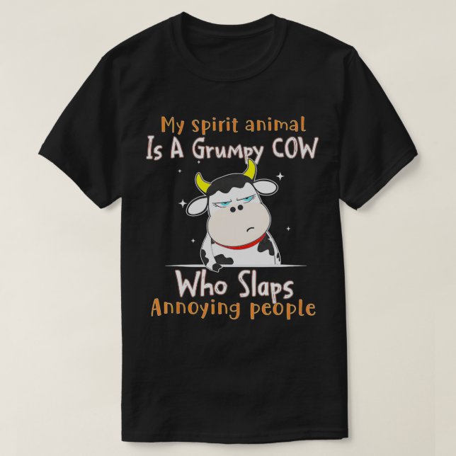 Mein Geisttier ist eine gruselige Kuh, die Annoyin T-Shirt (Design vorne)