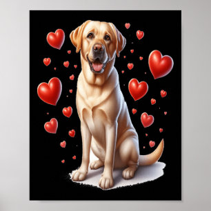 Mein Gelbe Labrador Hund ist mein Valentinherz Nie Poster