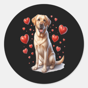 Mein Gelbe Labrador Hund ist mein Valentinherz Nie Runder Aufkleber