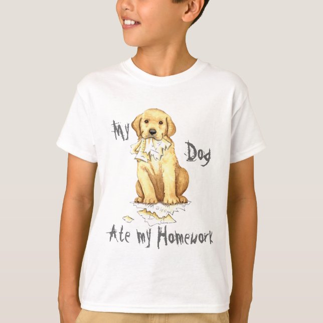 Mein gelber Labrador aß meine Hausaufgaben T-Shirt (Vorderseite)