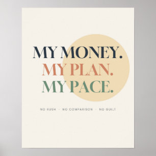 Mein Geld Mein Plan Mein Tempo Ruhige Typografie Poster