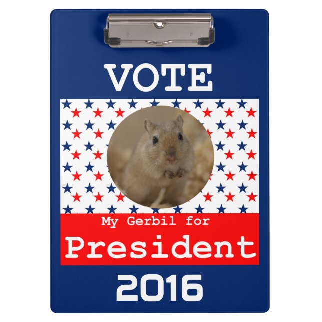 Mein Gerbil für Präsident Clipboard Klemmbrett (Vorderseite)