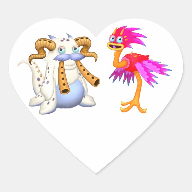 Mein Gesangsmonster Herz-Aufkleber (Vorderseite)