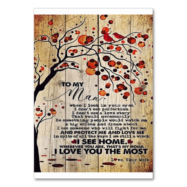 Mein Geschenk für den Ehemann | Schreiben an ihn | Tischnummer (Vorderseite)