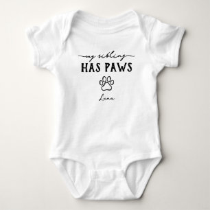 Mein Geschwister Hat Pfoten Benutzerdefinierter Hu Baby Strampler