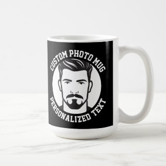 Mein Gesicht auf einem großen schwarzen individuel Kaffeetasse