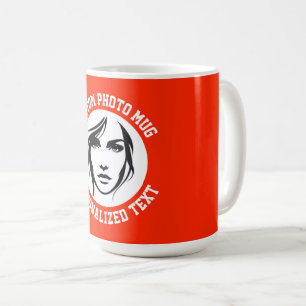 Mein Gesicht auf einem HELLROTEN großen individuel Kaffeetasse