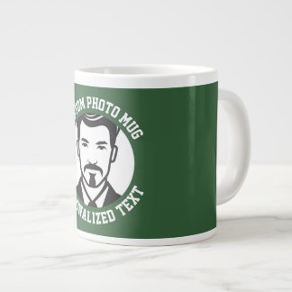 Mein Gesicht auf einem JÄGERGRÜNEN individuellen R Jumbo-Tasse