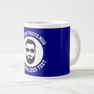 Mein Gesicht auf einem NAVYBLAUEN benutzerdefinier Jumbo-Tasse
