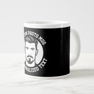 Mein Gesicht auf einem SCHWARZEN individuellen Rie Jumbo-Tasse