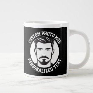 Mein Gesicht auf einem SCHWARZEN individuellen Rie Jumbo-Tasse