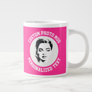Mein Gesicht auf einem STRAWBERRY PINK Individuell Jumbo-Tasse