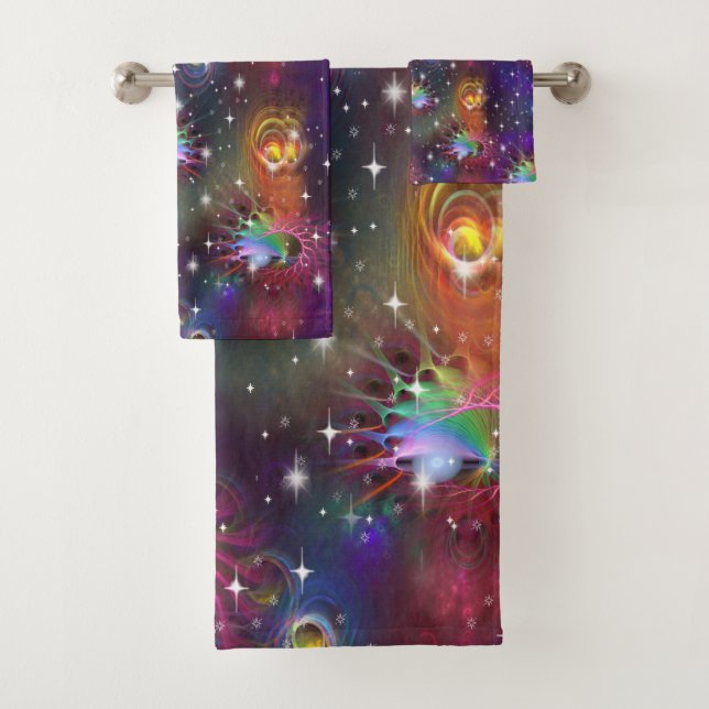 Mein glamouröses Funky Disco-Muster Badhandtuch Set (Insitu)