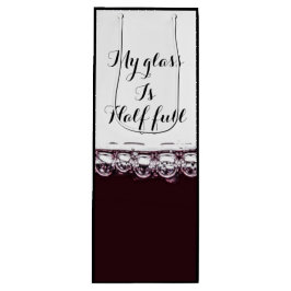 Mein Glas ist halb voll Rotwein elegante Weintasch Geschenktüte Für Weinflaschen