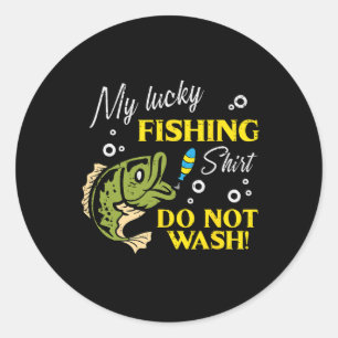 Mein Glück beim Fischen Shirt waschen keine lustig Runder Aufkleber