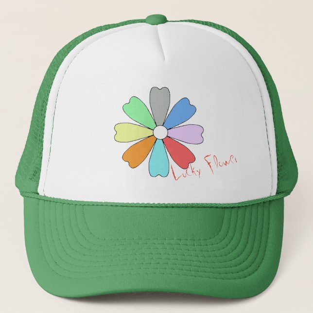 Mein Glück Blume Hut / Cap Truckerkappe (Vorderseite)