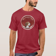 Mein glücklicher Ort Beagle Hund Vintage Kreis Des