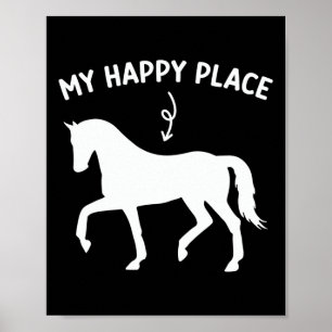 Mein glücklicher Ort Funny Horse Lover Reiten Poster