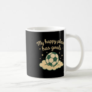 Mein glücklicher Ort hat Ziele Pastell Fußball Fan Kaffeetasse