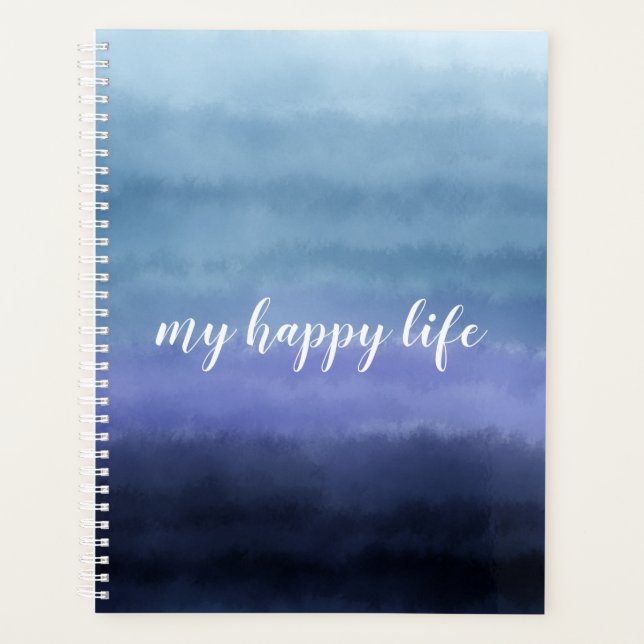 Mein glückliches Lebensangebot Moderne blaue Lila  Planer (Vorderseite)