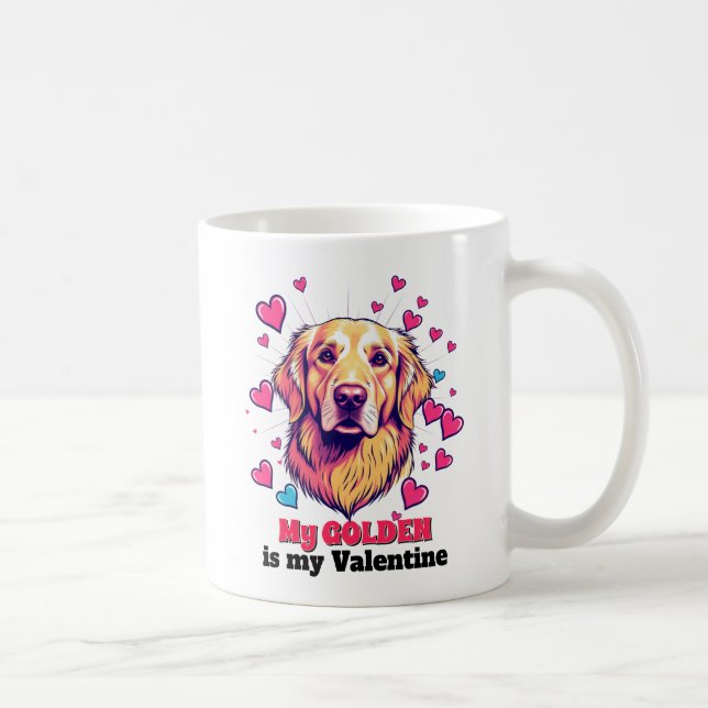 Mein Goldener Retriever ist mein Valentiner Hund N Kaffeetasse (Rechts)