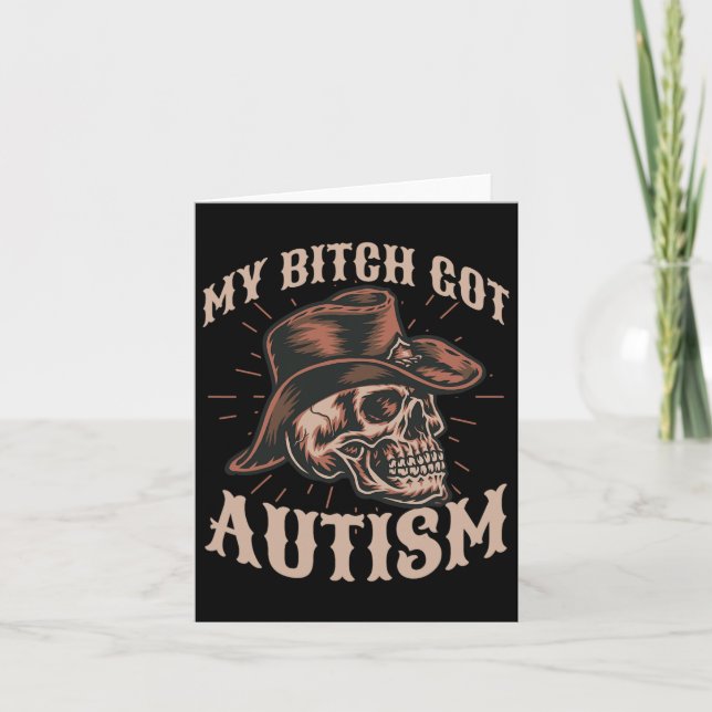 Mein Got Autismus Funny Skeleton Meme Autistic 1 Karte (Vorderseite)