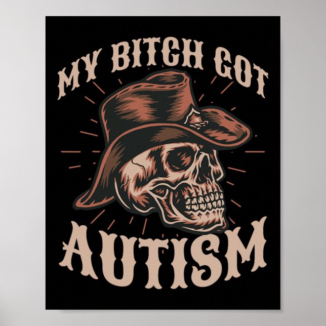 Mein Got Autismus Funny Skeleton Meme Autistic 1 Poster (Vorne)
