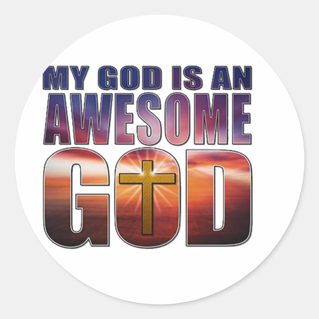 Mein Gott ist ein PHANTASTISCHER Gott Runder Aufkleber (Vorderseite)